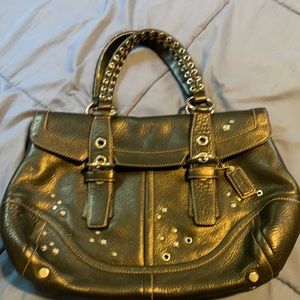 Black Coach bag with snap